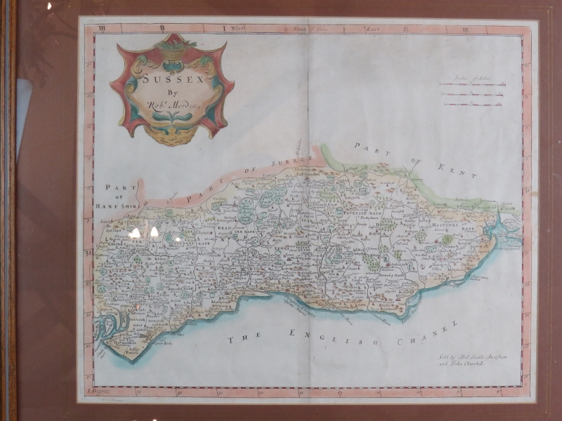 An early map of Sussex by Robert Morden, - Image 2 of 4