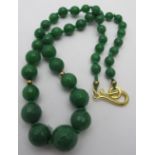 Faceted emerald gemstone necklace, 22" l