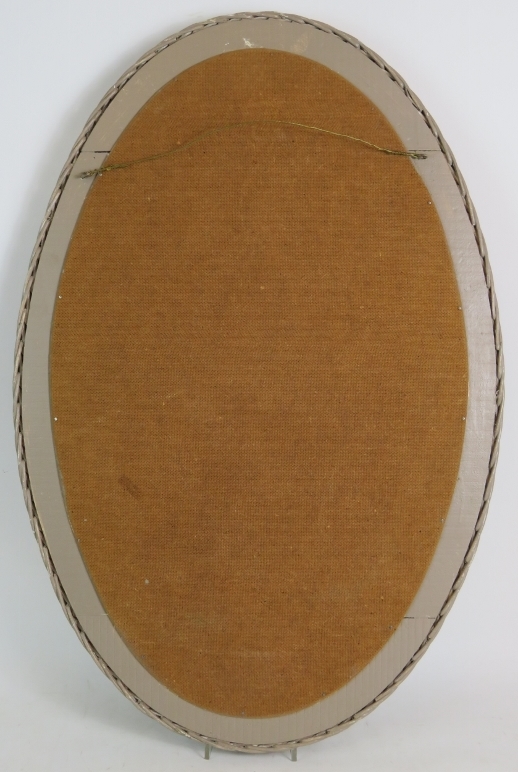 A vintage Lloyd Loom style oval mirror w - Image 4 of 5