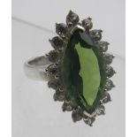 Marquise fern green quartz portrait set