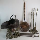 A good quality antique copper coal scutt