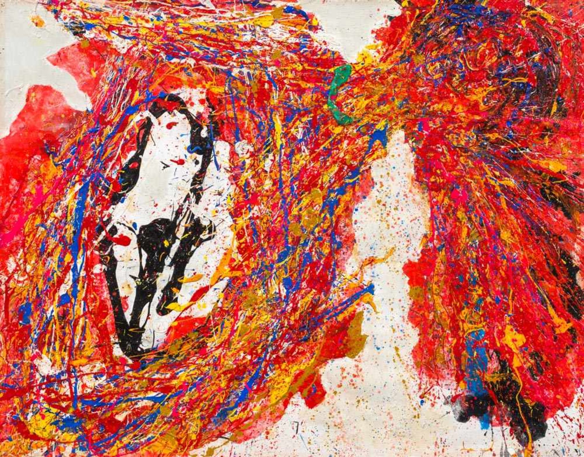 Toshimitsu Imai1928–2002CompositionÖl auf Papier auf Karton48,5 x 62,5 cmSammlung Georges Kasper,