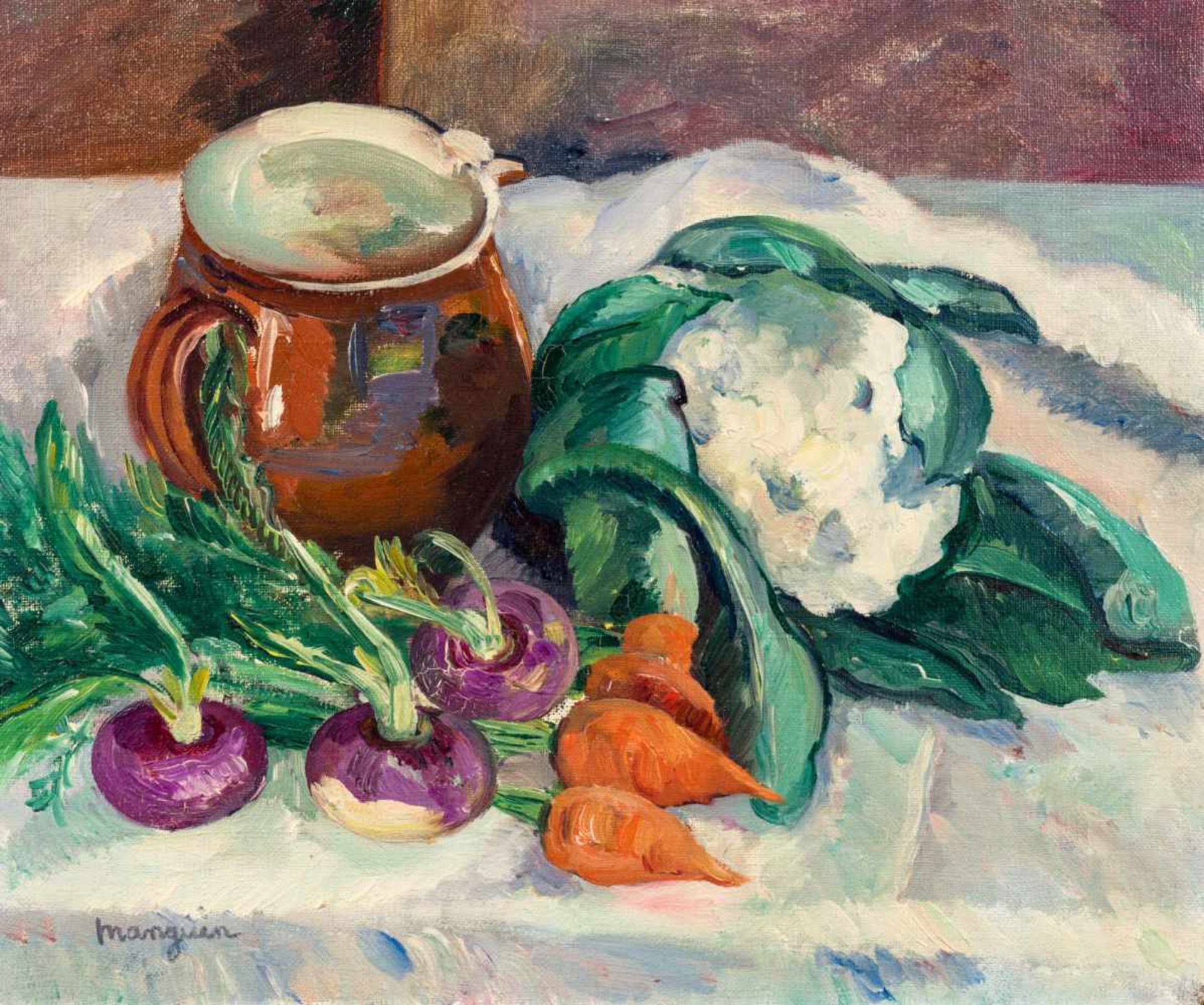 Henri Manguin1874–1949Nature morte aux légumes1912Öl auf Leinwand38,5 x 46,5 cmSammlung Arthur und
