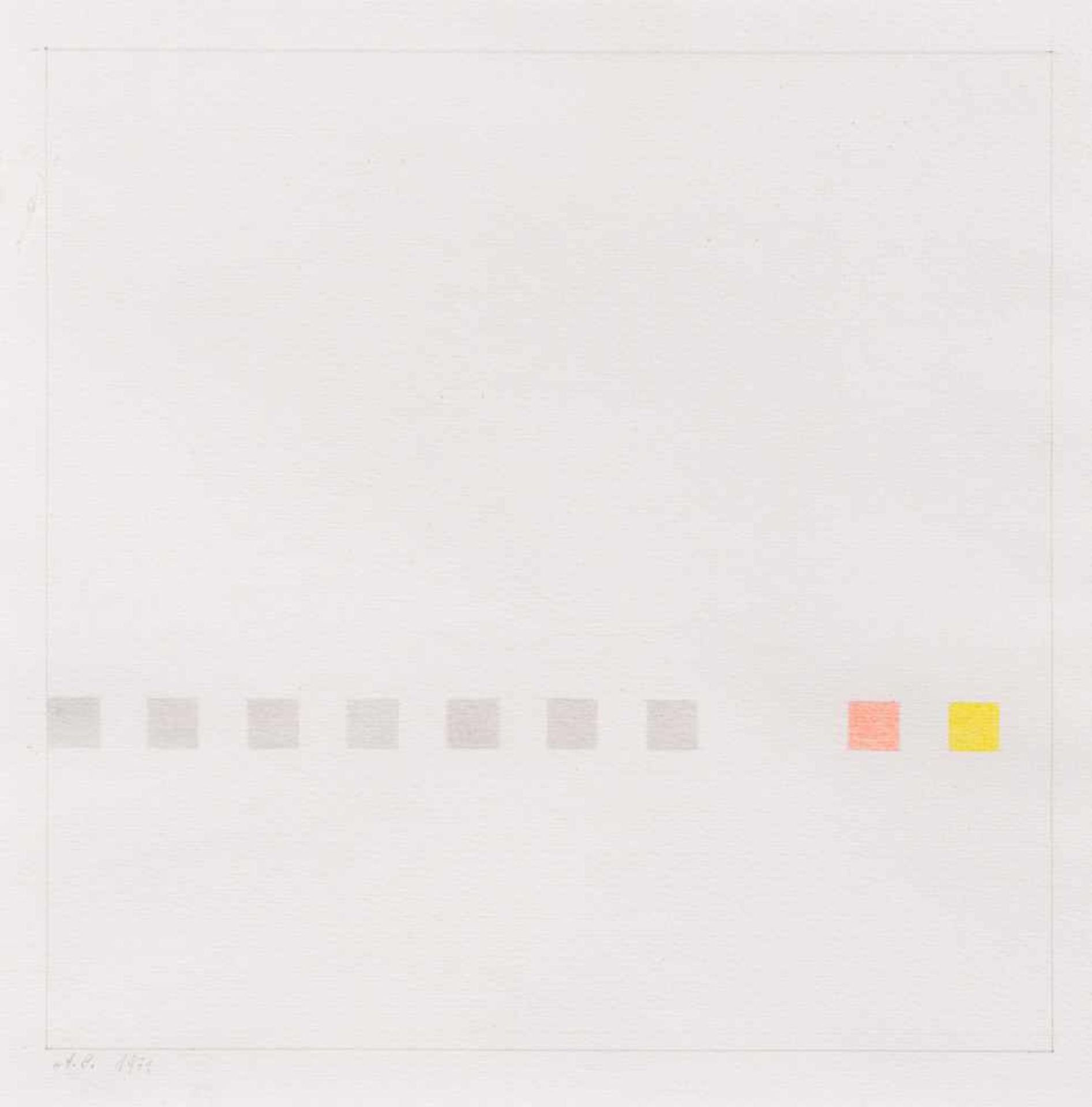 Antonio Calderara1903–1978Piccola storia di nove quadrati1971Aquarell auf Papier22 x 22 cmGalerie am