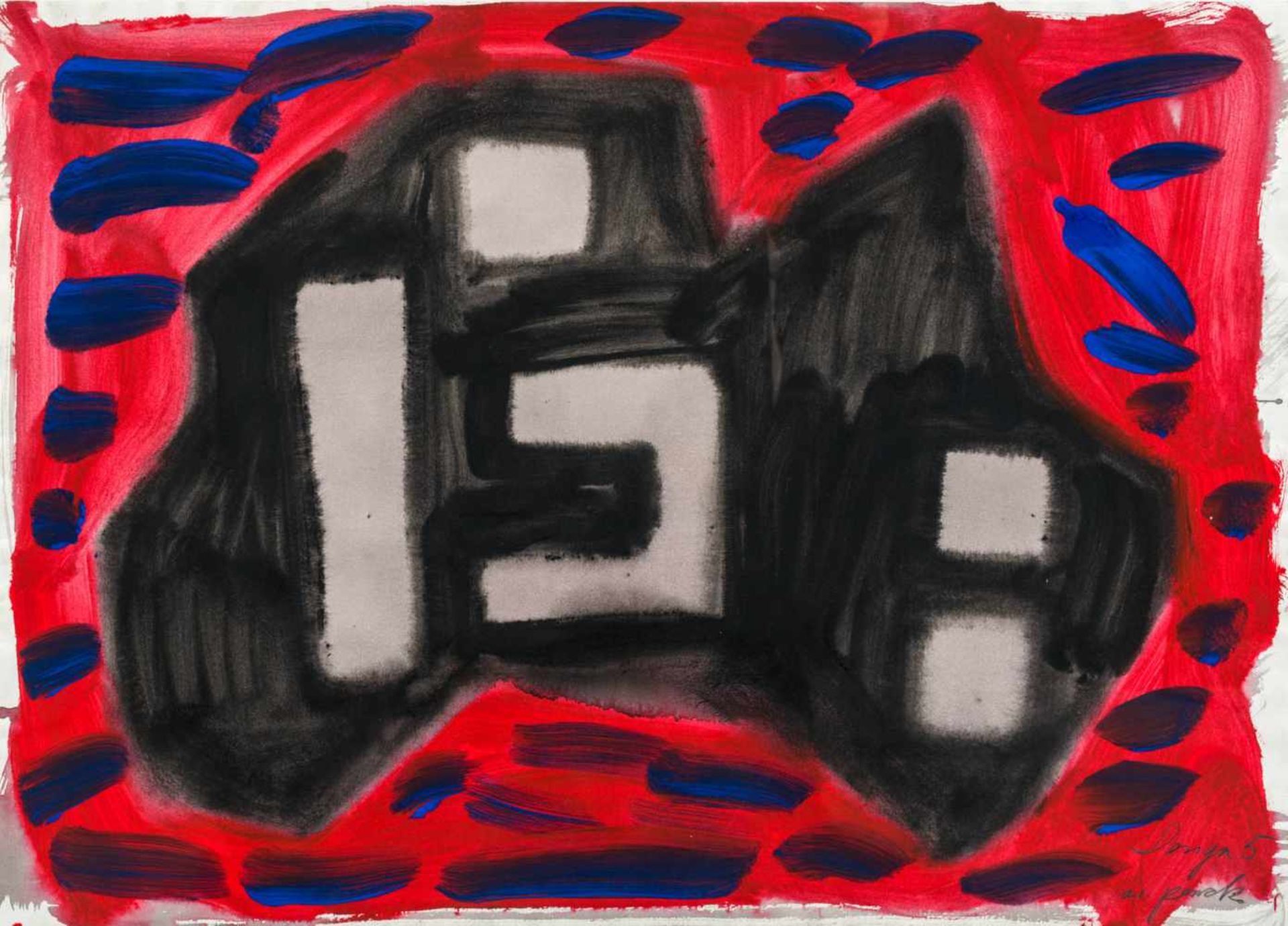 A. R. Penck1939–2017Design 51981Tusche, Dispersion und Gouache auf festem Papier63 x 87 cmGalerie