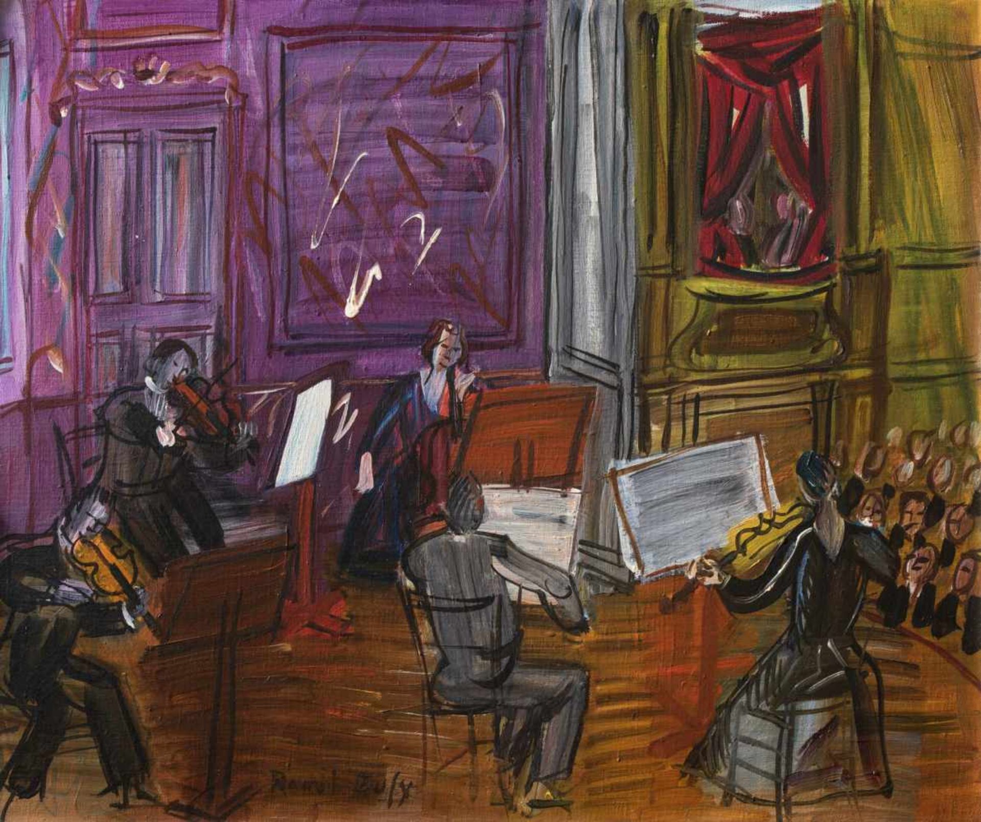 Raoul Dufy1877–1953Le QuintetteÖl auf Leinwand38 x 46 cmGalerie Beyeler, BaselPrivatbesitz,