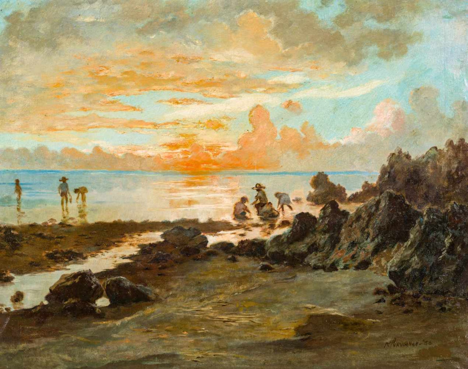 Ricarte Puruganan1912–1998Krabbensucher an philippinischem Meeresstrand1936Öl auf Leinwand61 x 76