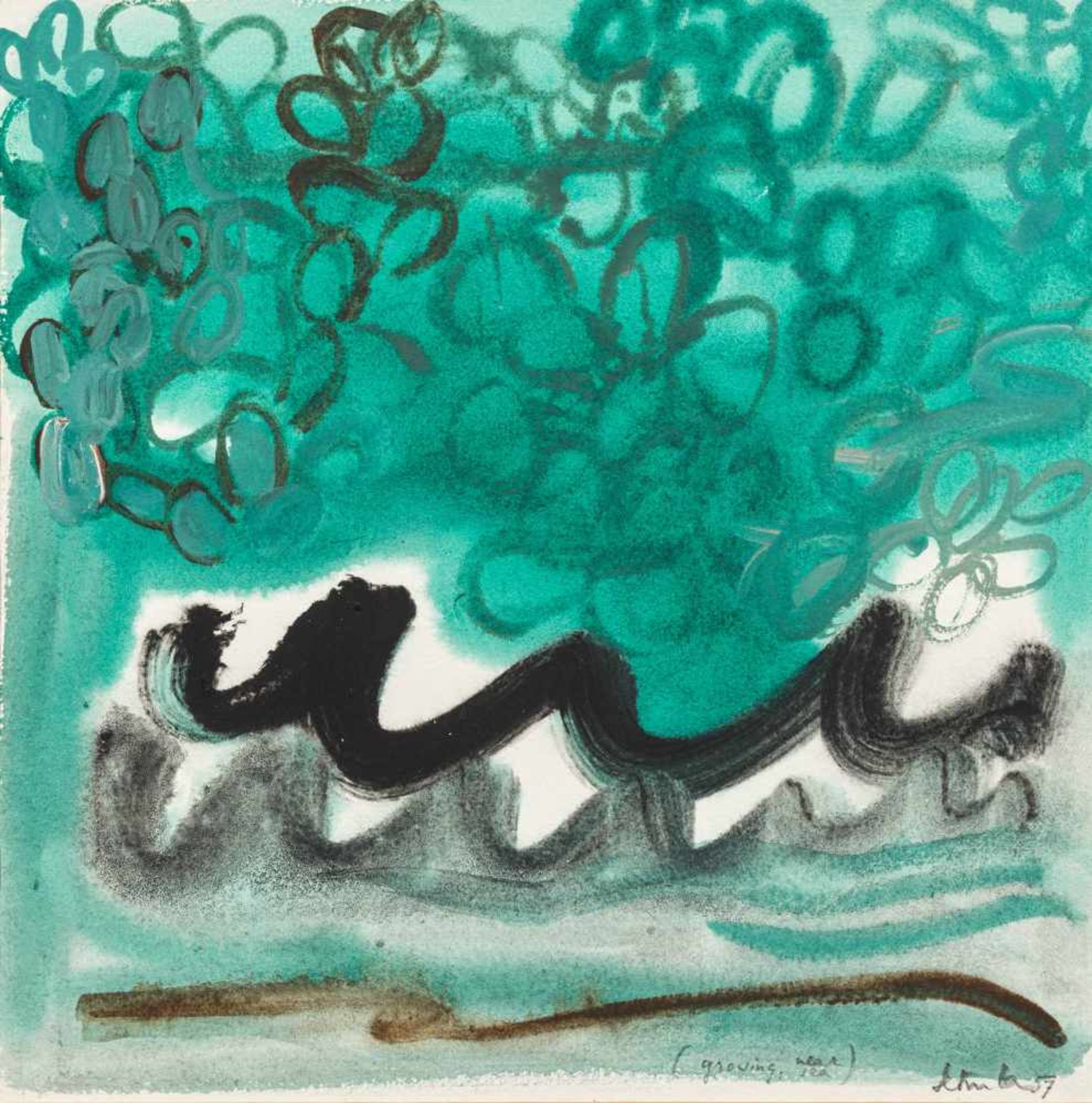 Sonja Sekula1918–1963growing, near sea1957Aquarell und Gouache auf Papier21,5 x 21,5 cm(Lichtmass)