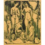 Ernst Ludwig Kirchner1880–1938Zwei Frauen und vier Kinder1925Farblithografie von zwei Steinen34,5