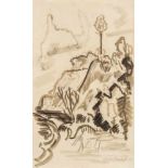 Erich Heckel1883–1970Hohes Ufer, Der Strand von Osterholz1913Tuschpinsel auf Papier49,8 x 30,3