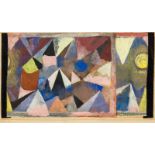 Paul Klee1879–1940Berglandschaft1918Aquarell und Gouache auf Leinwand, links und rechts mit