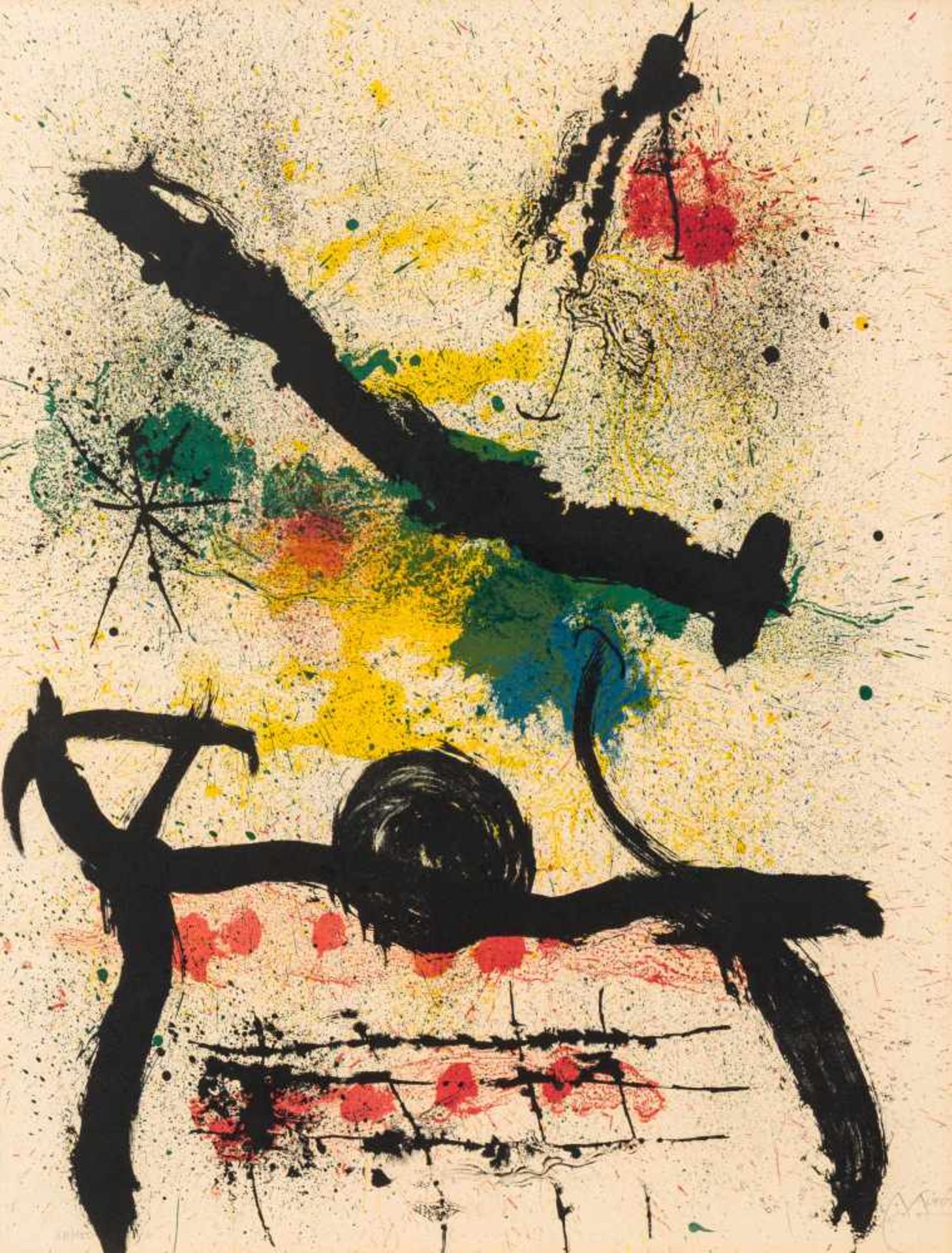 Joan Miró1893–1983Komposition1964Farblithografie auf Rives BFK-Bütten66,5 x 55,5 cm(Blatt)