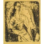 Ernst Ludwig Kirchner1880–1938Fanny im Lehnstuhl – Fanny Wocke1916Lithografie auf gelbem Papier59