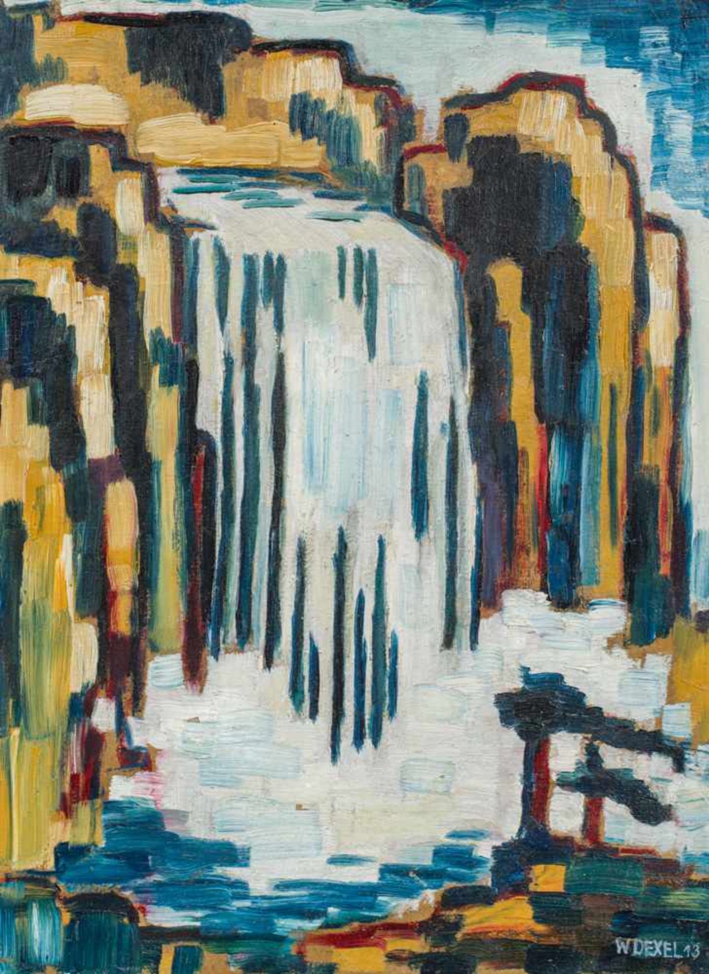 Walter Dexel1890–1973Wasserfall1913Öl auf Karton39,4 x 29,9 cmWalter Dexel, Hannover, Kestner-