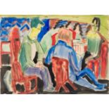 Ernst Ludwig Kirchner1880–1938UnterhaltungAquarell und Tuschpinsel über Kohle auf festem Papier35