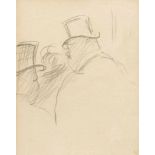 Henri de Toulouse-Lautrec1864–1901Deux hommes en chapeau haut-de-formeum 1894Bleistift auf Papier