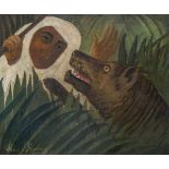Henri Rousseau1844–1910Arabe attaqué par une hyèneÖl auf Leinwand38,7 x 46,4 cmeuropäische