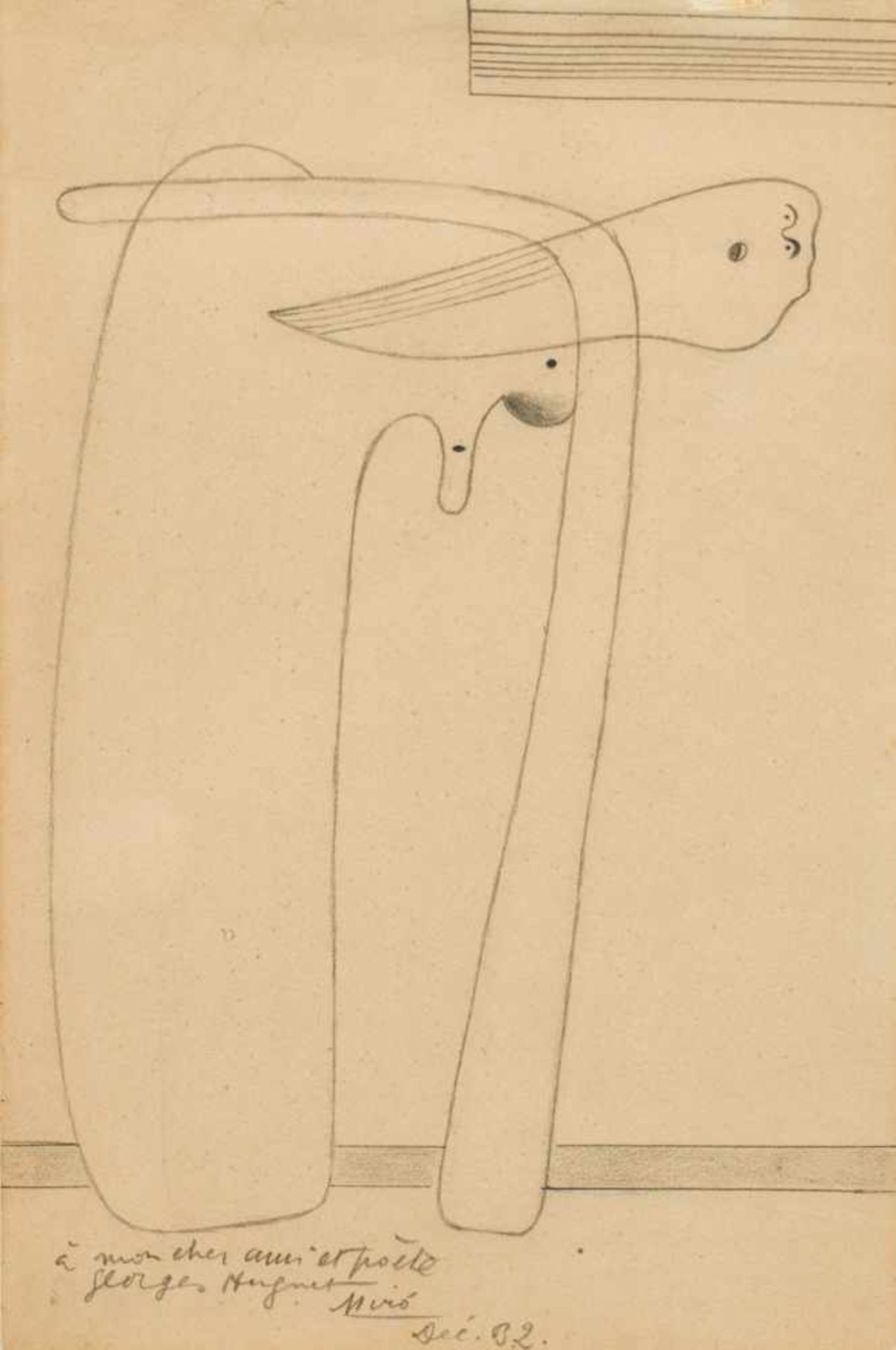 Joan Miró1893–1983Sans titre (Personnage)1932Bleistift auf Papier23,3 x 15 cmGeorges Hugnet,