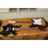 TWO ELECTRIC GUITARS one bearing the brand name, Fender