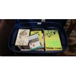 A CRATE OF PREDOMINANTLY PAPERBACK BOOKS, on a variety of subjects