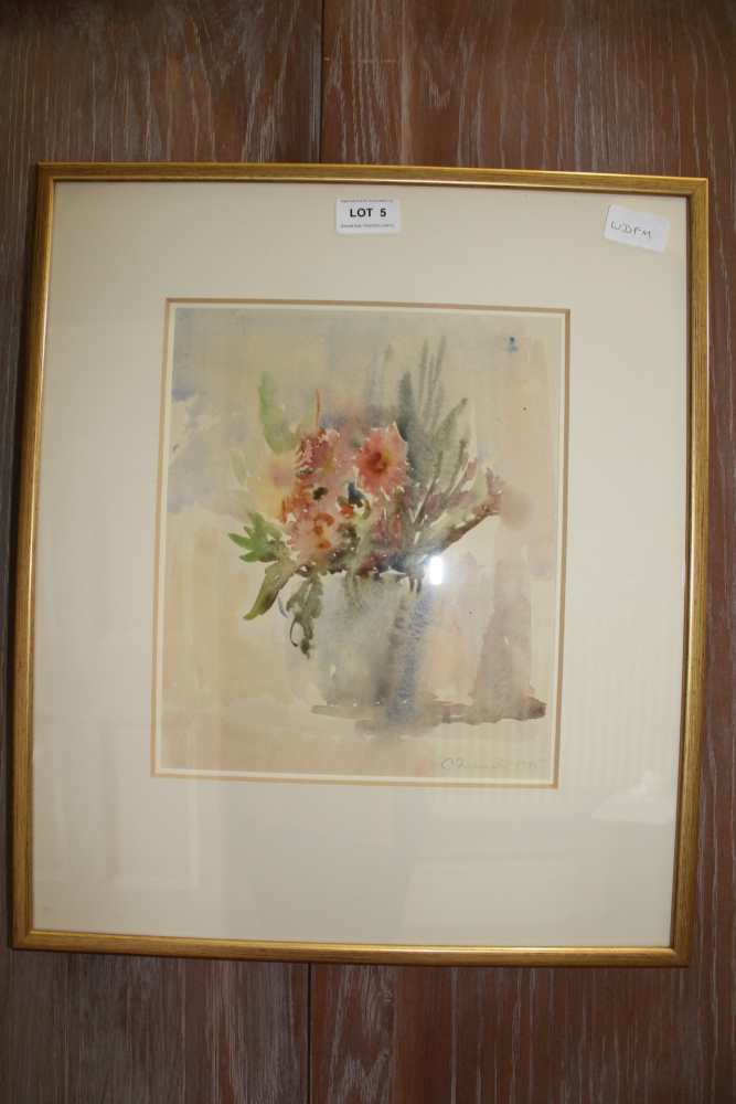 CLIFFORD FISHWICK A FLORAL WATERCOLOUR STUDY, dated 1955