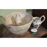 AN ORIGINAL GRIMWADES QUICK COOKER together with a 19th century relief moulded CREAM JUG and an