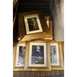 A SELECTION OF GILT FRAMED BLACK & WHITE PHOTOGRAPHIC STUDIES OF RSC ACTORS