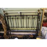 A VICTORIAN BRASS AND PAINTED METAL SINGLE BED FRAME