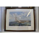 A SIGNED LIMITED EDITION SAILING PRINT by "J. Steven Dews" no. 188 of 295, in decorative mount and