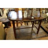 A MODERN MAHOGANY COLOURED BUTLER'S TRAY TOPPED COFFEE TABLE