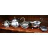 A SELECTION OF HALLMARKED DOMESTIC SILVER to include Mappin & Webb tea ware