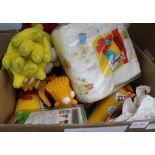 A BOX CONTAINING A LARGE SELECTION OF SIMPSONS BRANDED ITEMS