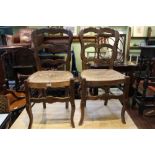A SET OF FOUR FRENCH COUNTRY DESIGNED CHAIRS with rush seats