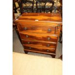 A GOOD QUALITY SMALL SIZED REPRODUCTION YEW WOOD BATCHELOR'S CHEST produced by "Burton Reproductions