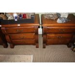 THE MATCHING PAIR OF BEDSIDE THREE DRAWER UNITS