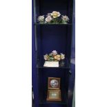TWO ORNATE PAINTED CAPO DI MONTE PORCELAIN FLORAL TABLE CENTREPIECES with certification, together