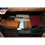 A CRATE CONTAINING A SELECTION OF JEWELLERY BOXES VARIOUS