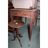 A 19TH CENTURY MAHOGANY PEMBROKE DESIGN TABLE on square tapering legs