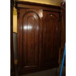 A LATE 19TH CENTURY MAHOGANY FINISHED TWO DOOR COMPACTUM WARDROBE with well fitted interior