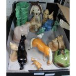A BOX CONTAINING A SELECTION OF MODEL ANIMALS VARIOUS to include Sylvac and Beswick