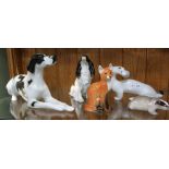 FIVE RUSSIAN PORCELAIN ANIMAL FIGURES