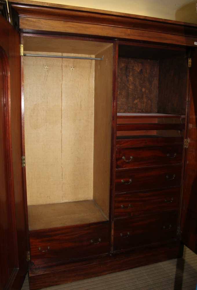 A LATE 19TH CENTURY MAHOGANY FINISHED TWO DOOR COMPACTUM WARDROBE with well fitted interior - Image 2 of 2