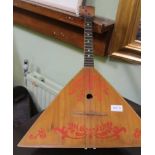 A TRADITIONAL GREEK WOODEN FINISHED BALALAIKA