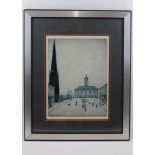 AFTER LAURENCE STEPHEN LOWRY (1887-1976) "Old Town Hall, Middlesbrough", offset lithograph printed