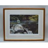 AFTER ALAN B HAYMAN 'Fly Fishing', signed limited edition colour print 180/850 published by