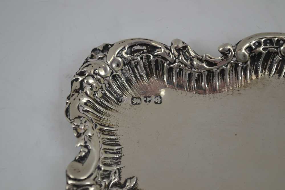 A VICTORIAN SILVER DISH, Chester 1899, 10cm x 8cm a VICTORIAN BUCKLE, Birmingham 1890 together - Image 2 of 5