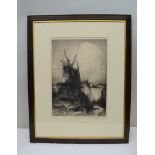 AFTER HEDLEY FITTON (1859-1929) "The Two Mills", a first state etching, 47cm x 33cm plate size,