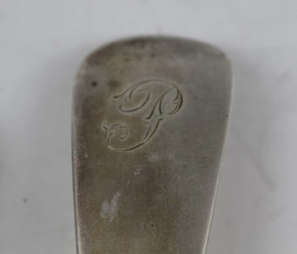 CHRISTOPHER & THOMAS WILKES BARKER A GEORGE III SILVER TABLE SPOON OF HANOVERIAN DESIGN, monogrammed - Image 3 of 4