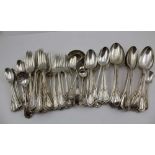 A PART CANTEEN OF LATE 19TH CENTURY LILY PATTERN, SILVER PLATED CUTLERY, 60 pieces
