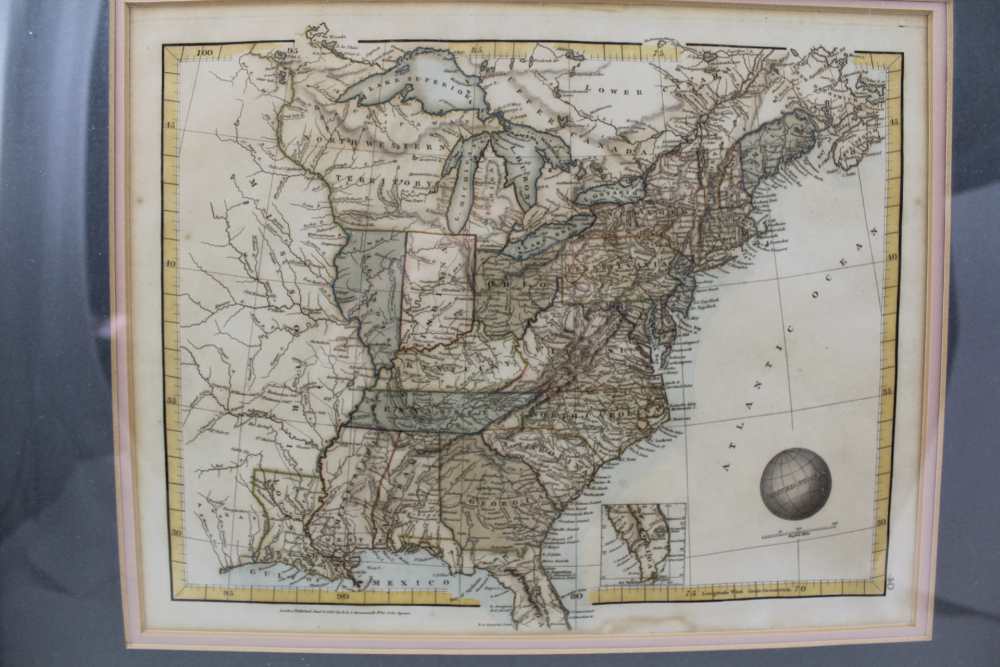 A 19TH CENTURY HAND COLOURED PRINT OF THE EASTERN UNITED STATES published in 1825, by " - Image 2 of 3